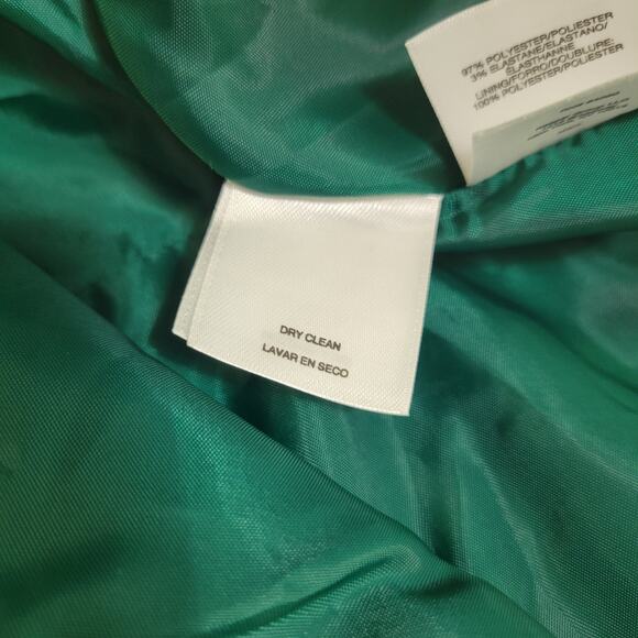 Le Suit Peplum Crepe Open Front Blazer Jacket Emerald Green NWT Size 4 - Picture 9 of 9